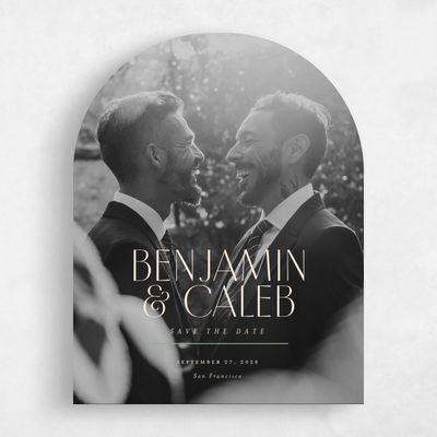 Buttercream, Yellow Wedding Save the Date - Mendoza Portrait