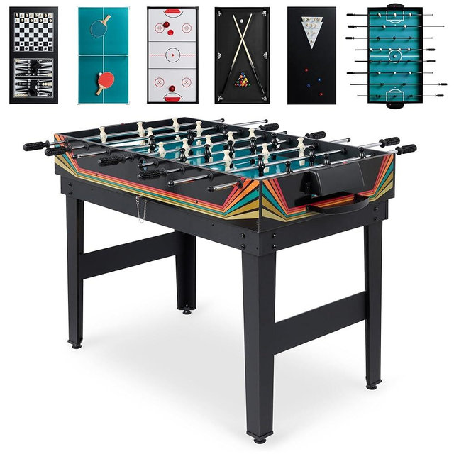 Best Choice Products 2x4ft 10-in-1 Combo Game Table Set for Home, Game Room, Friends & Family w/Hockey, Foosball, Pool, Shuffleboard, Ping Pong, Chess, Checkers, Bowling, and Backgammon