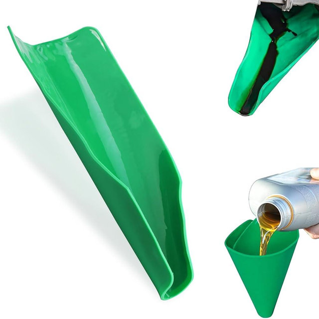 SZTJHN Reused Flexible Foldable Oil Funnel, Multi-Purpose Form a Funnels for Automotive Use, Easy to Clean Small Wide Mouth Funnel for Oil Drain, Available in Green