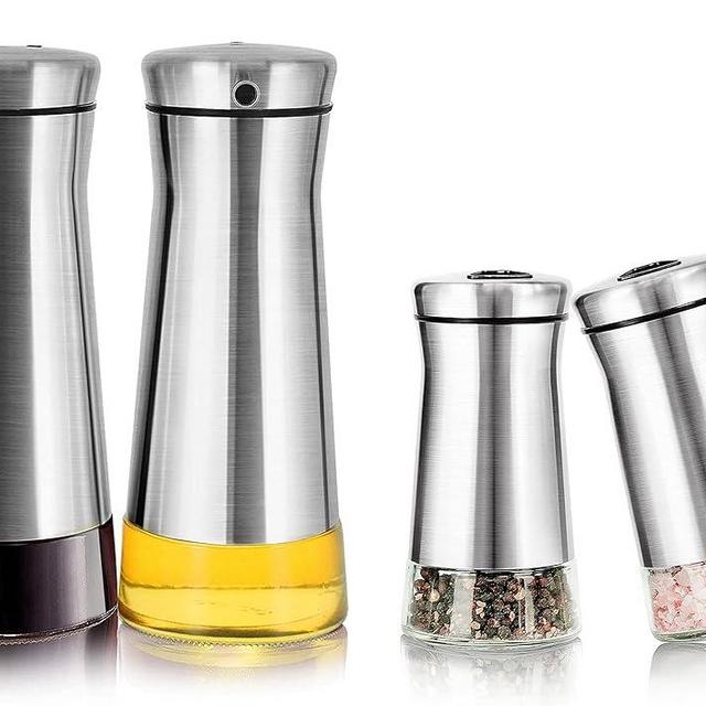 Olive Oil And Vinegar Dispenser Set and Salt and Pepper Shakers