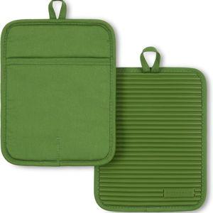 KitchenAid Ribbed Soft Silicone Pot Holder 2-Pack Set, Matcha, 7"x9"