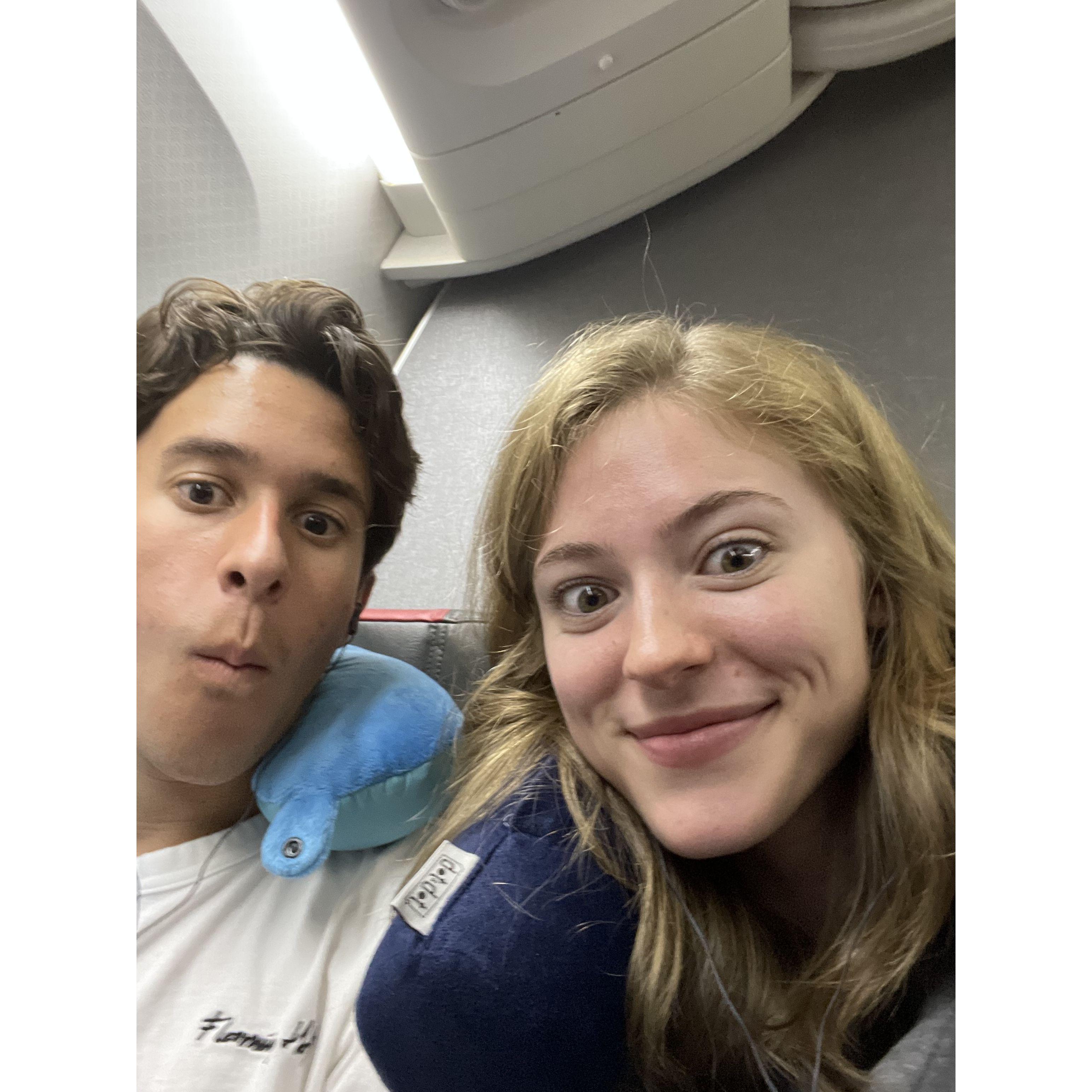 Headed to Spain! First plane ride together.
