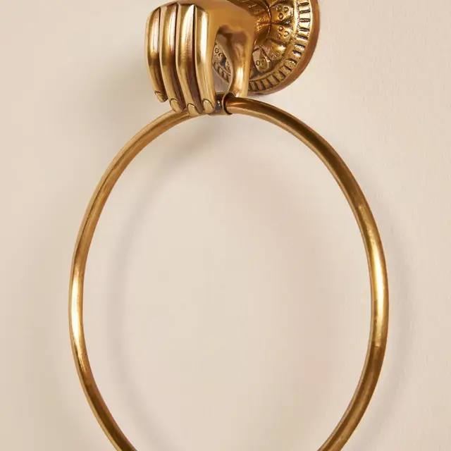 Nellie Towel Ring in Brass