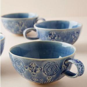 Old Havana Mugs, Set of 4 (Iris Blue)