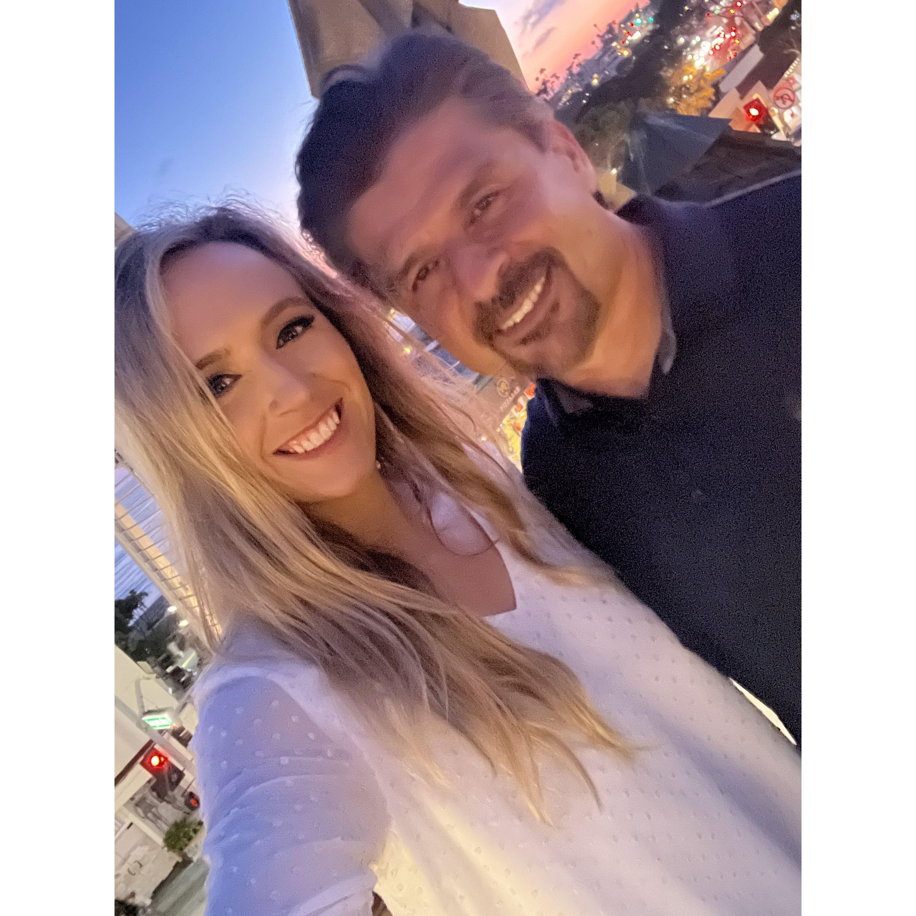 Dinner in Laguna Beach after our engagement photos!