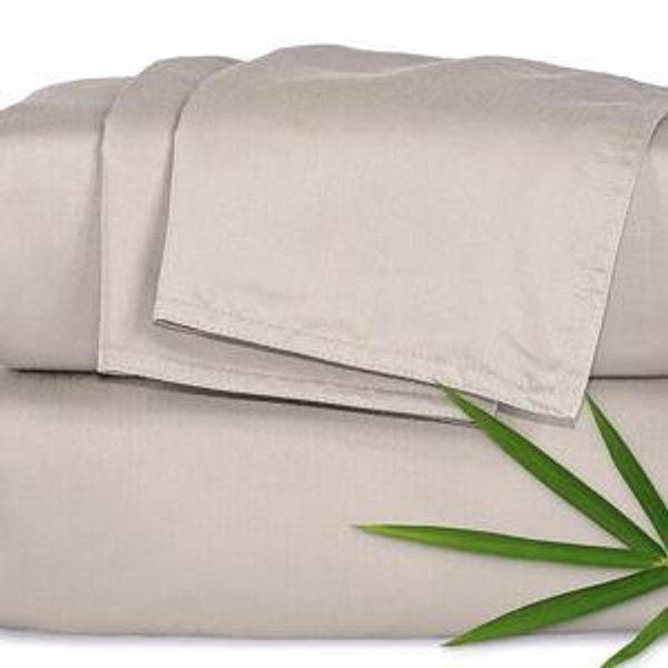 Pure Bamboo Queen Sheets, Genuine 100% Organic Viscose Derived from Bamboo Bed Sheet Set, Luxuriously Soft & Cooling, Double Stitching, 2 Year Quality Promise (Queen, Sand)