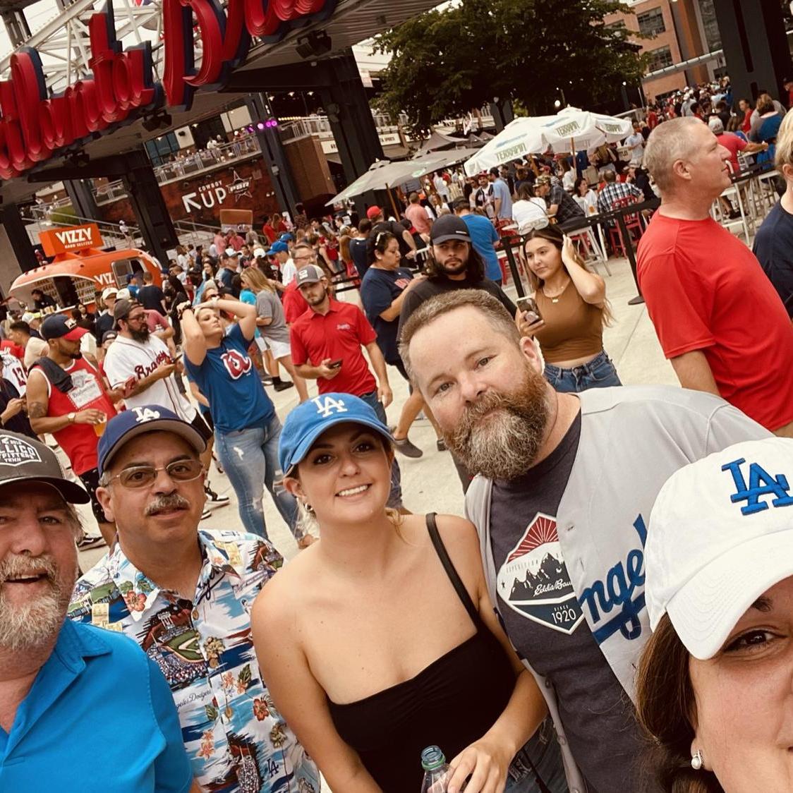 Dodgers vs Braves in Atlanta. His Brother Mike, brother in law Joe and niece Amy met us there. Dodgers WIN!!!
