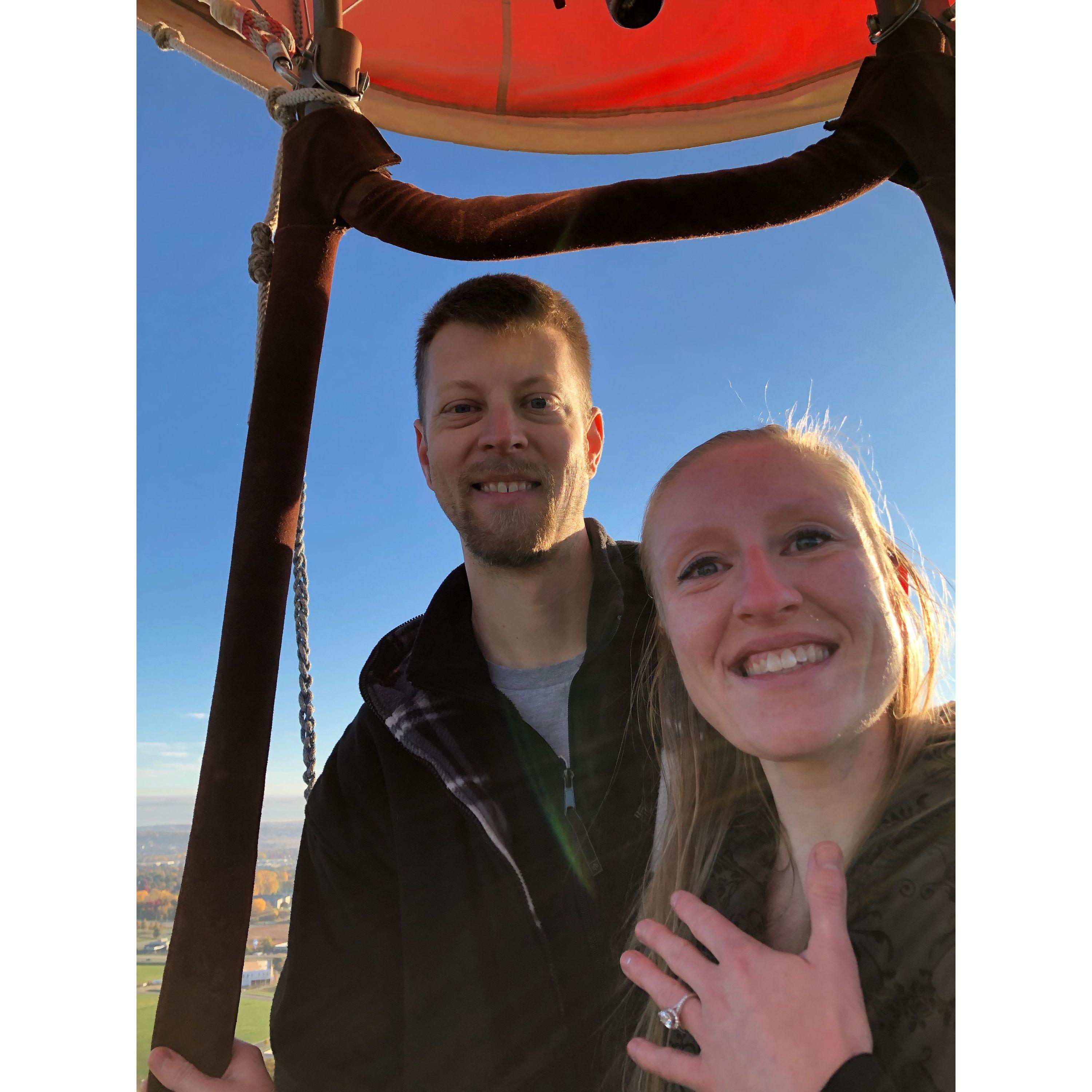 The day we got engaged! Surprise date in a hot air balloon! October 22, 2023