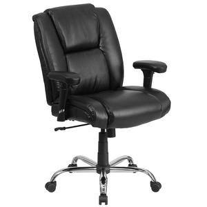 Flash Furniture HERCULES Series Big & Tall 400 lb. Rated Black Leather Swivel Task Chair with Adjustable Arms