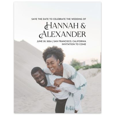 Black Modern Wedding Digital Save the Date - Ginami Photo