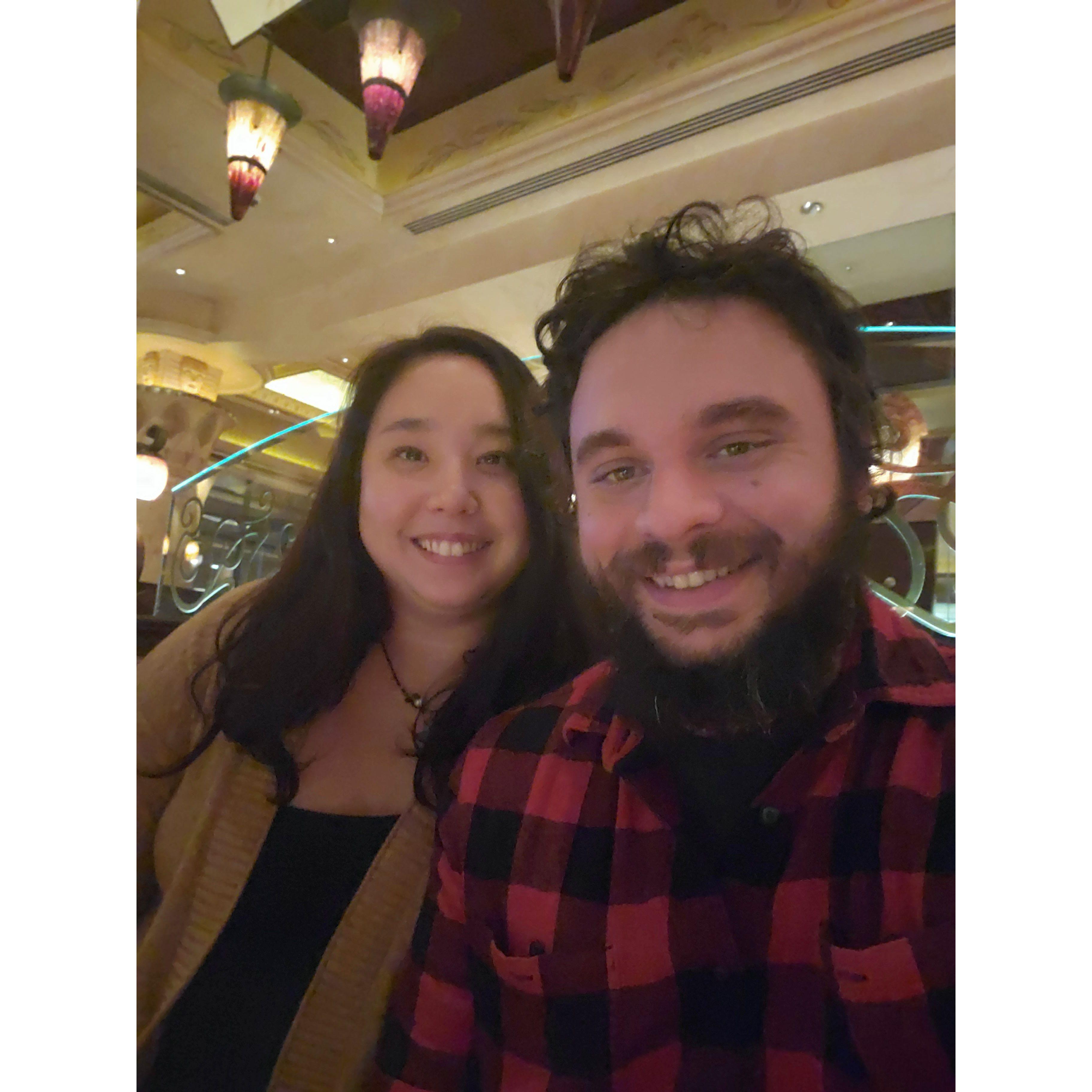 Think this was at a comedy show