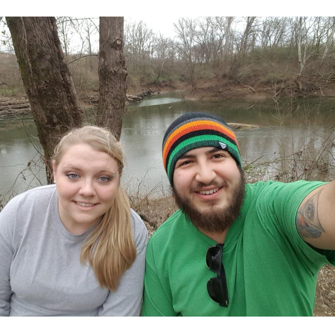 Walking on the greenway.