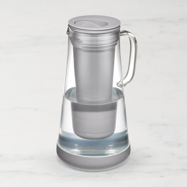 LifeStraw Home 7 Cup Glass Water Filter Pitcher, Pebble