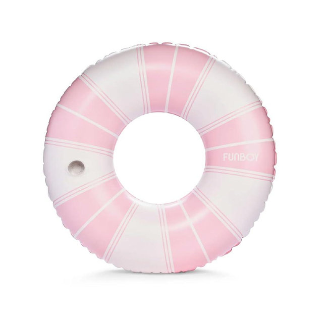FUNBOY Giant Vintage Stripe Inflatable Pool Float with Cup Holder 48" Pool Float for Adults Inner Tube Pool Toys Swim Rings Swimming Pool Accessories & Pool Lounger Float for Pool Party & Summer