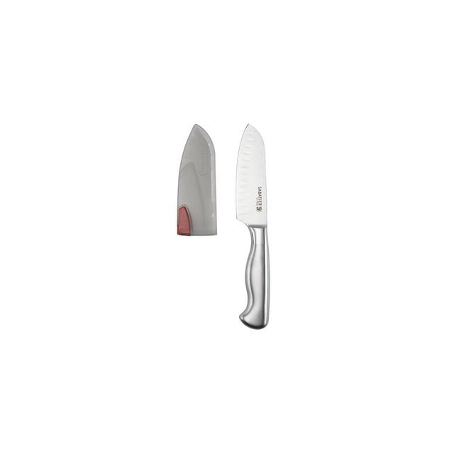 Sabatier Stainless Steel Edgekeeper 5" Santoku Knife with Sleeve