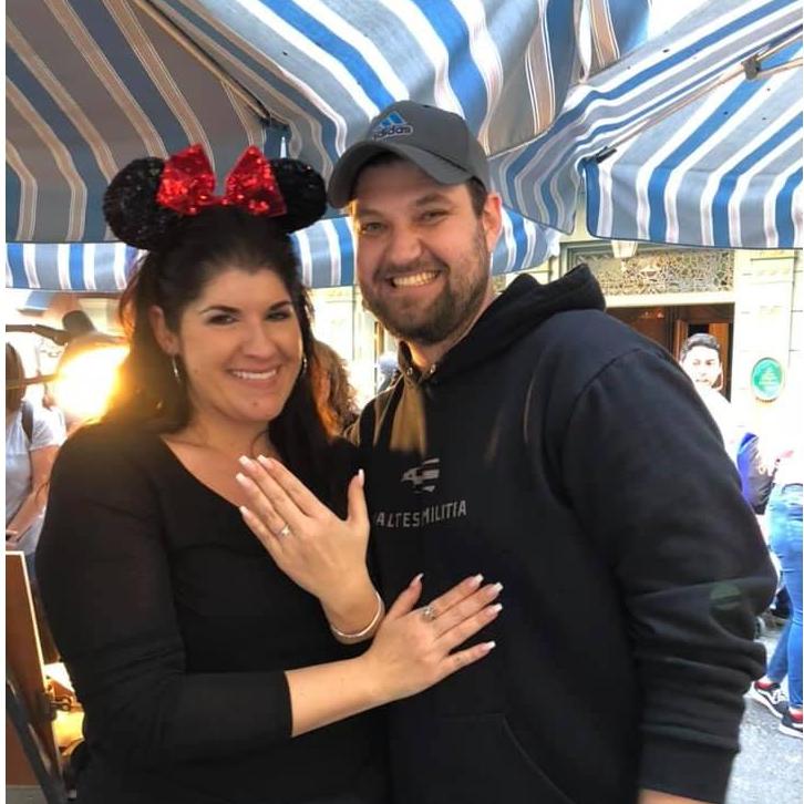 Newly engaged at Disneyland
