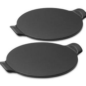 Emile Henry Individual Mini Pizza Stone, Black, Set of 2
