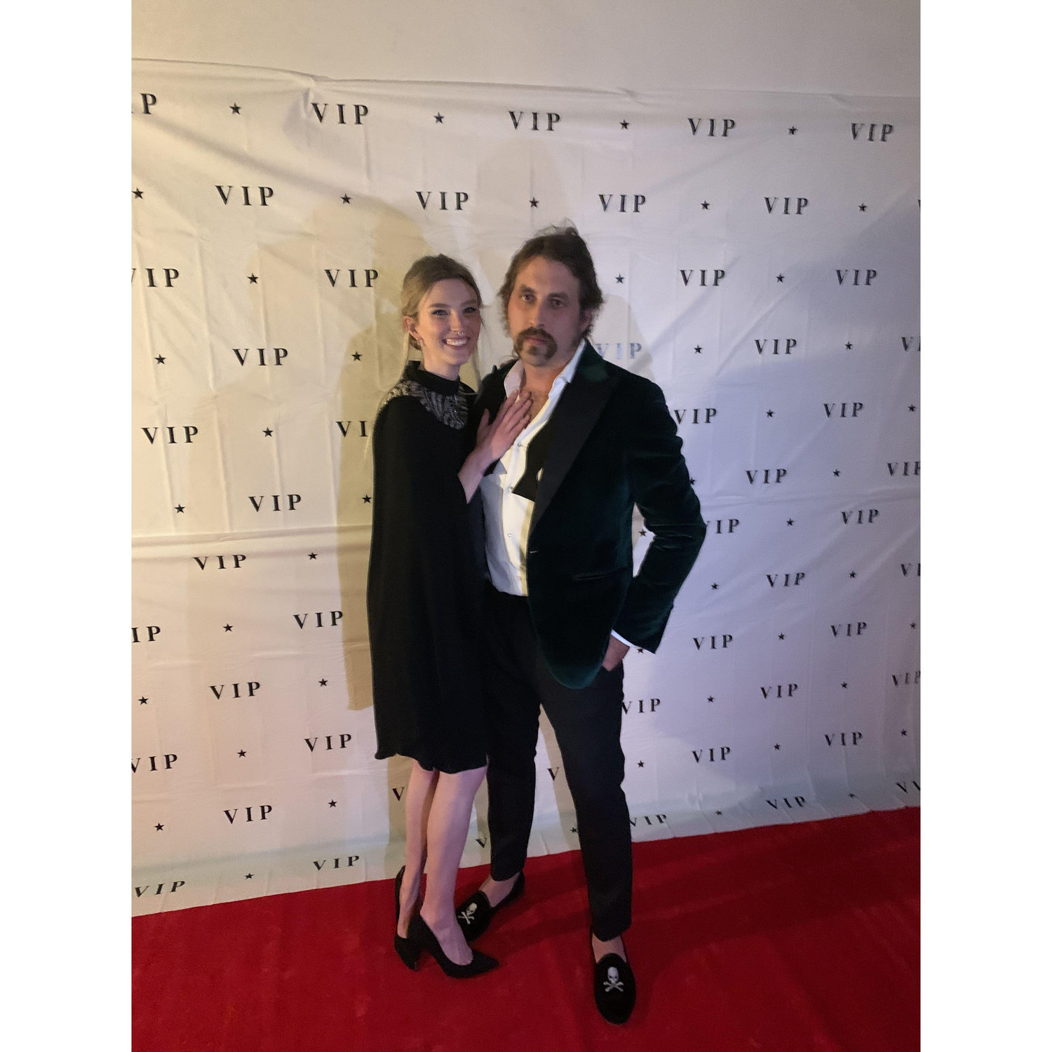 on the "red carpet" at our annual black tie Oscar's party