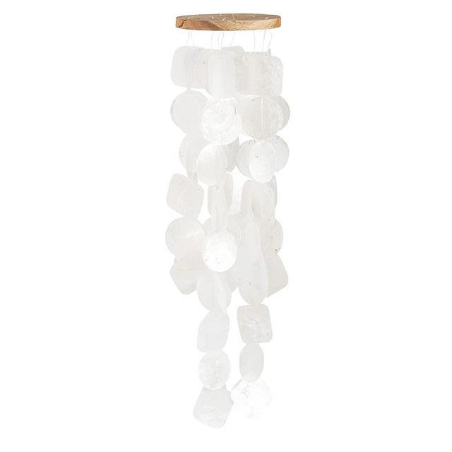 Solange & Frances Capiz Shell Wind Chimes for Outside. This Unique Wind Chime is Natural and 26 inches Long. This is A Great Gift for Mom. Decorate Your Patio for Spring.