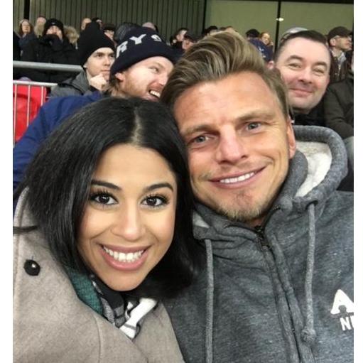Phillip, me, and our photo bombers at Soccer game in London