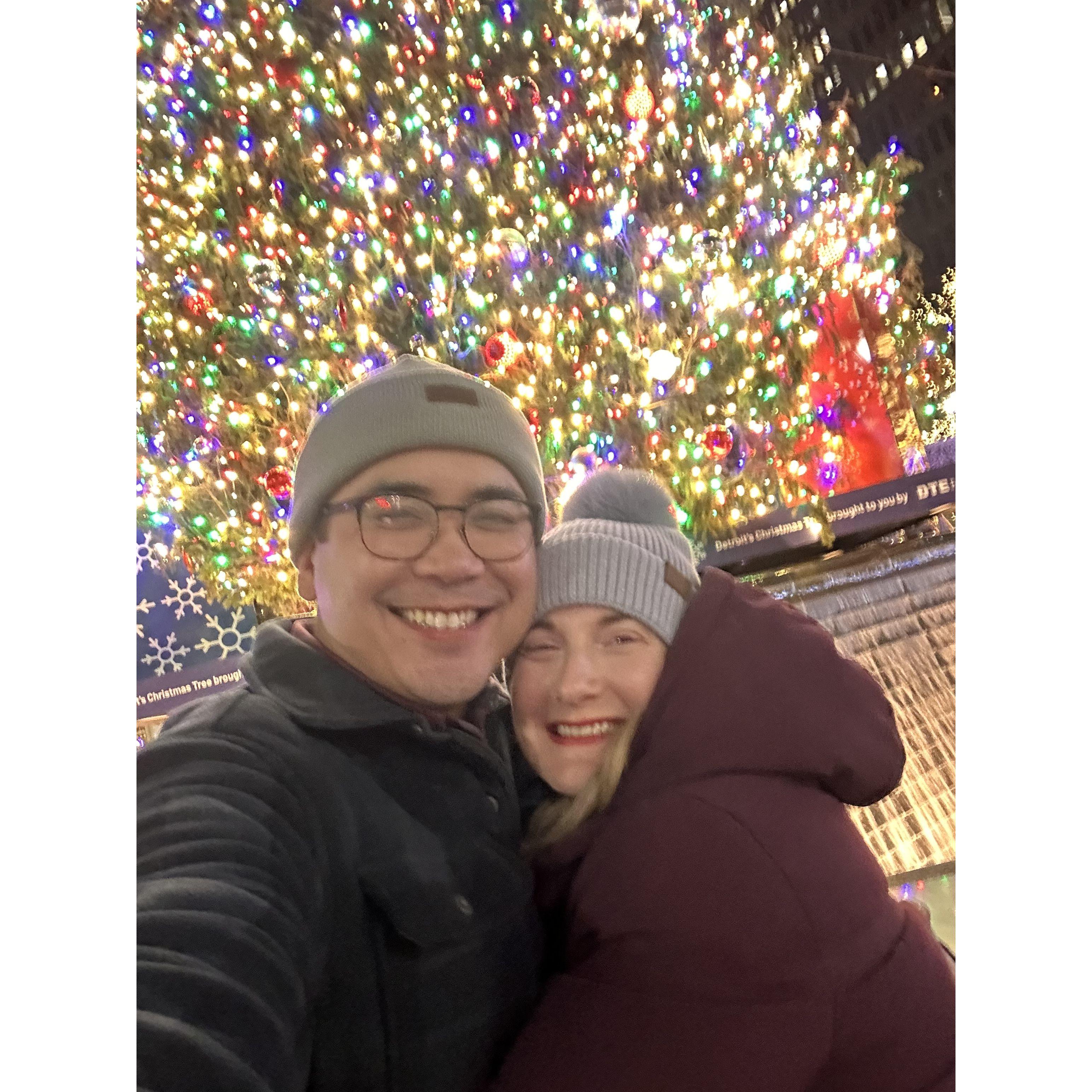 The ill fated night where Jenna fell and broke her wrist on their Detroit ice skating date....