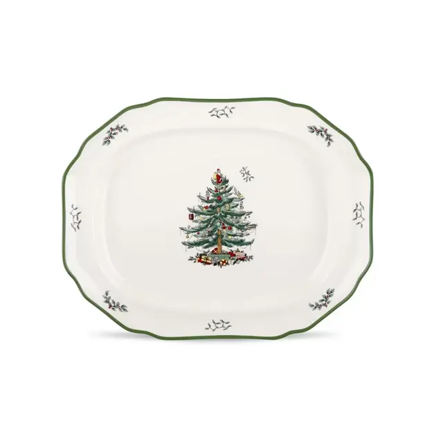 Spode Christmas Tree Sculpted Platter - 19 Inch