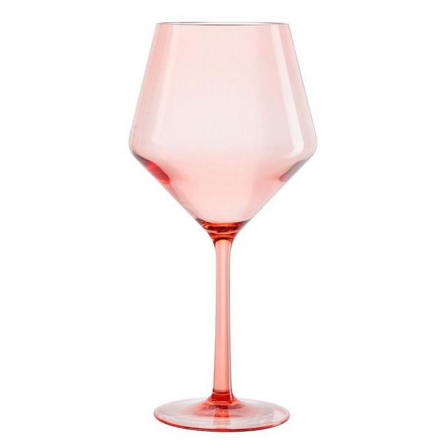Happy Hour Stemmed Wine Glass, Set of 4 - Coral