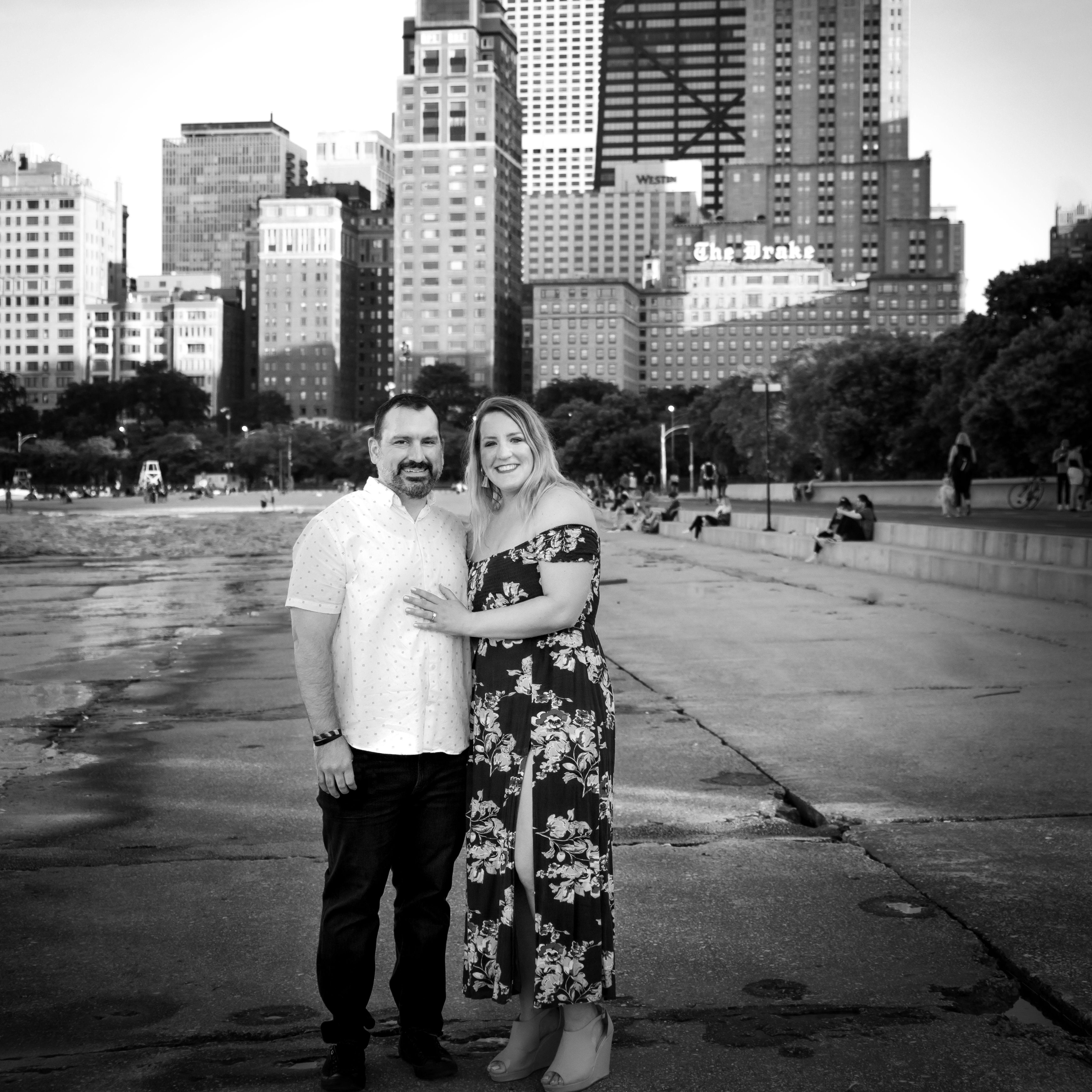 From our engagement session - right in front of The Drake Hotel (where we're getting married!).