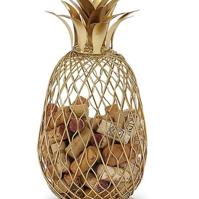 Golden Pineapple Cork Caddy Cork Holder Displays And Stores Over 100 Wine Corks by Picnic Plus 14"h