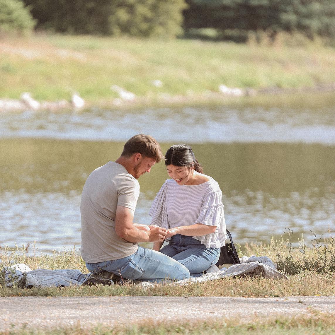 On September 30, 2023, Zach proposed at Pioneers Park! 💍