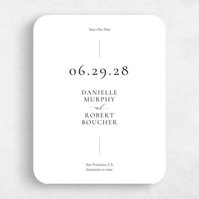Black Rounded Wedding Save the Date - Barnell Portrait Letterpress