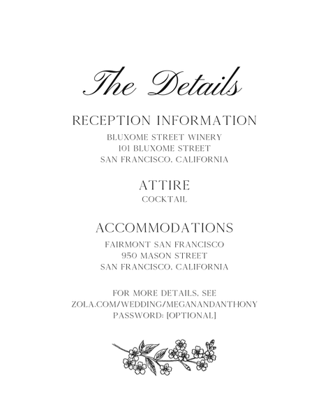 Pino | Dark Charcoal | Zola Wedding Enclosure Cards