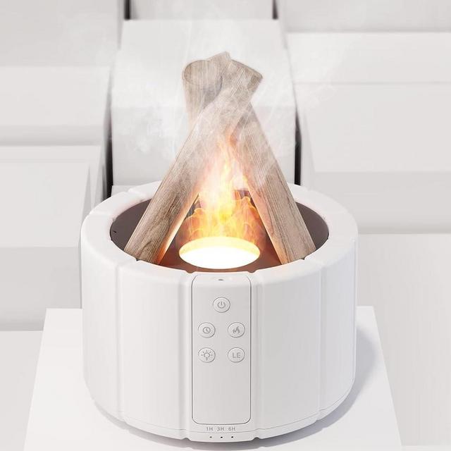 Ankrs Essential Oil Diffusers, 280ml Aromatherapy Diffuser with Remote Control, Bonfire Flame Style Humidifier with 3 Brightness and 2 Mist Mode, Waterless Auto Off Air Diffuser for Home Office Room