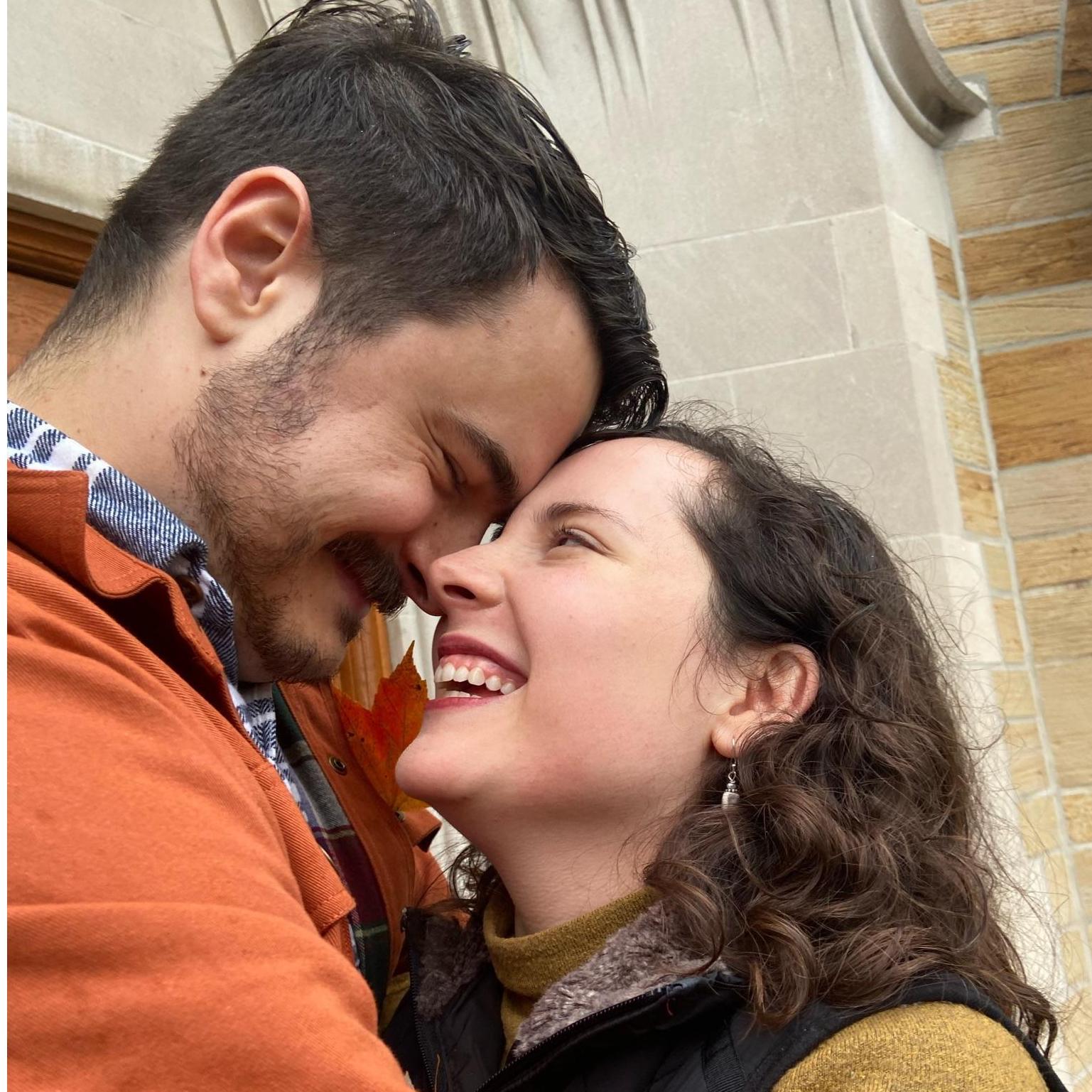 Moments after Adam proposed... nothing but smiles