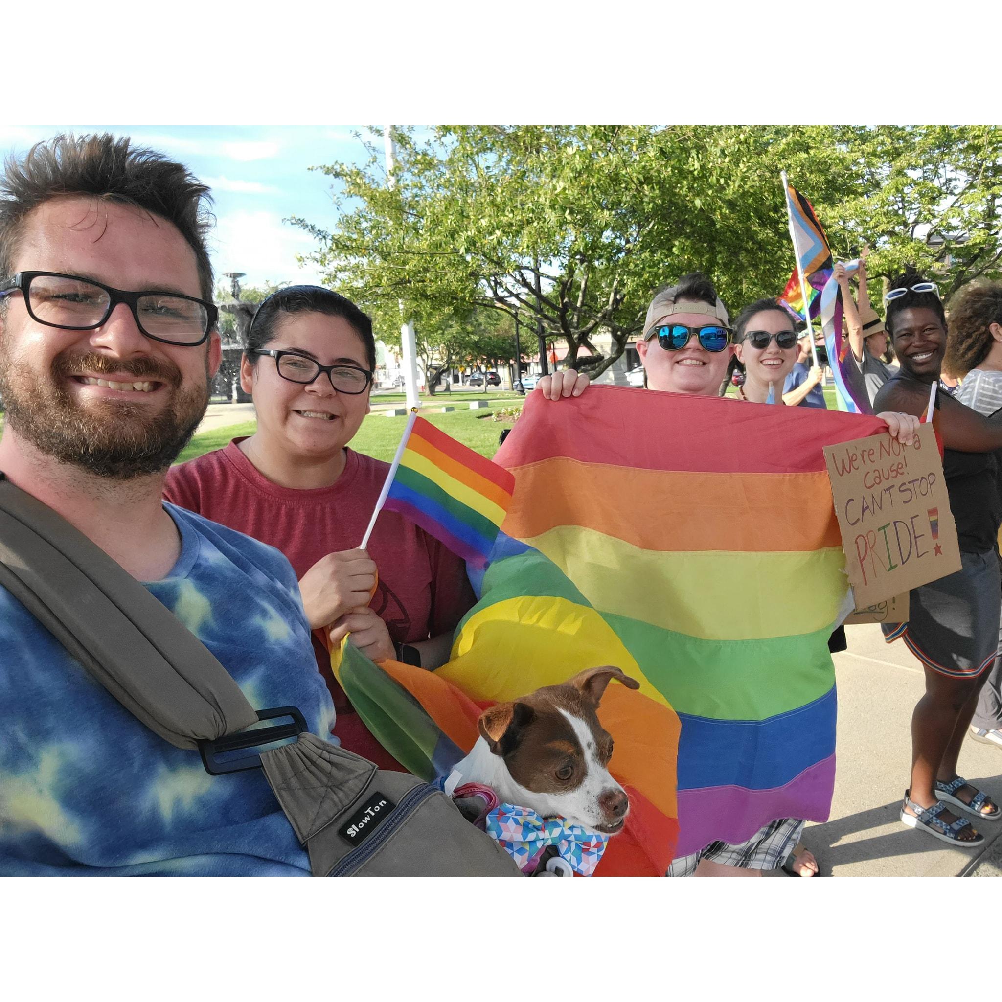 Stand out for LGBTQ+ visibility in Taunton, organized by Lindi Malo and another organizer.