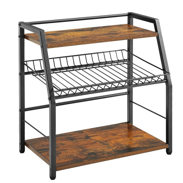 YIYYZI Kitchen Countertop Organizer, Snack Organizer Candy Display Stand Coffee Station Organizer, 3 Tier Wooden Counter Storage for Soda Cans Condiment Tea, for Pantry Office Bathroom