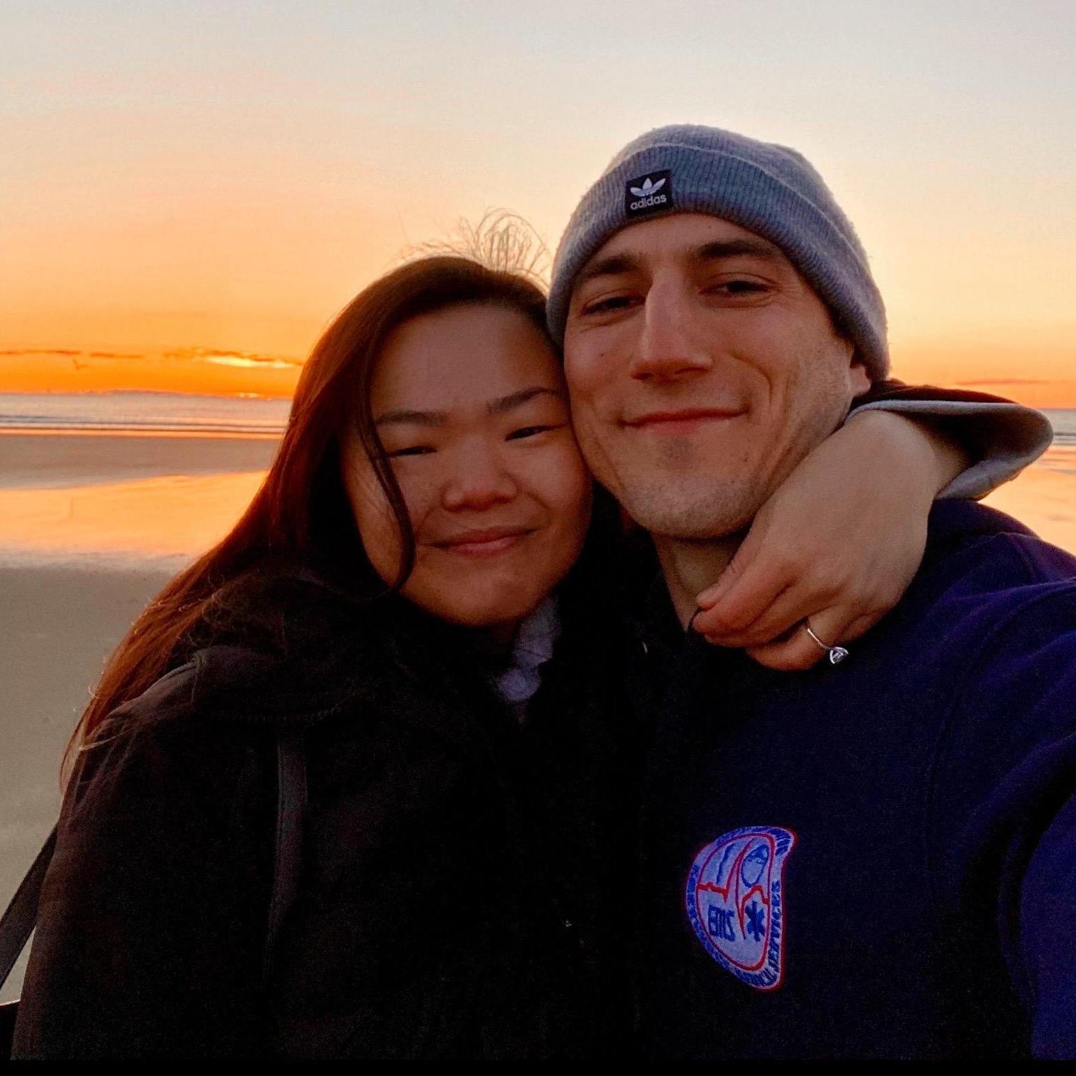 Best moment ever! Jamie dragged Kelly out of bed at 5am to "watch the sunrise" at Ogunquit beach. Little did she know that there was jewelry involved 💍