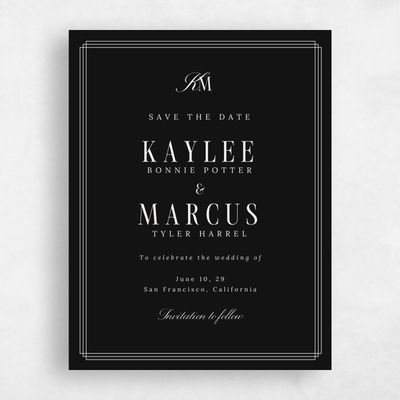 Black Wedding Save the Date - Mahogany Classic