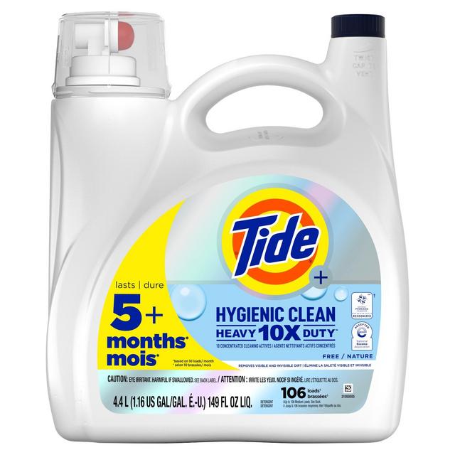 Tide Free & Gentle High Efficiency Hygienic Clean Heavy Duty Laundry Detergent Liquid Soap - 149 fl oz
