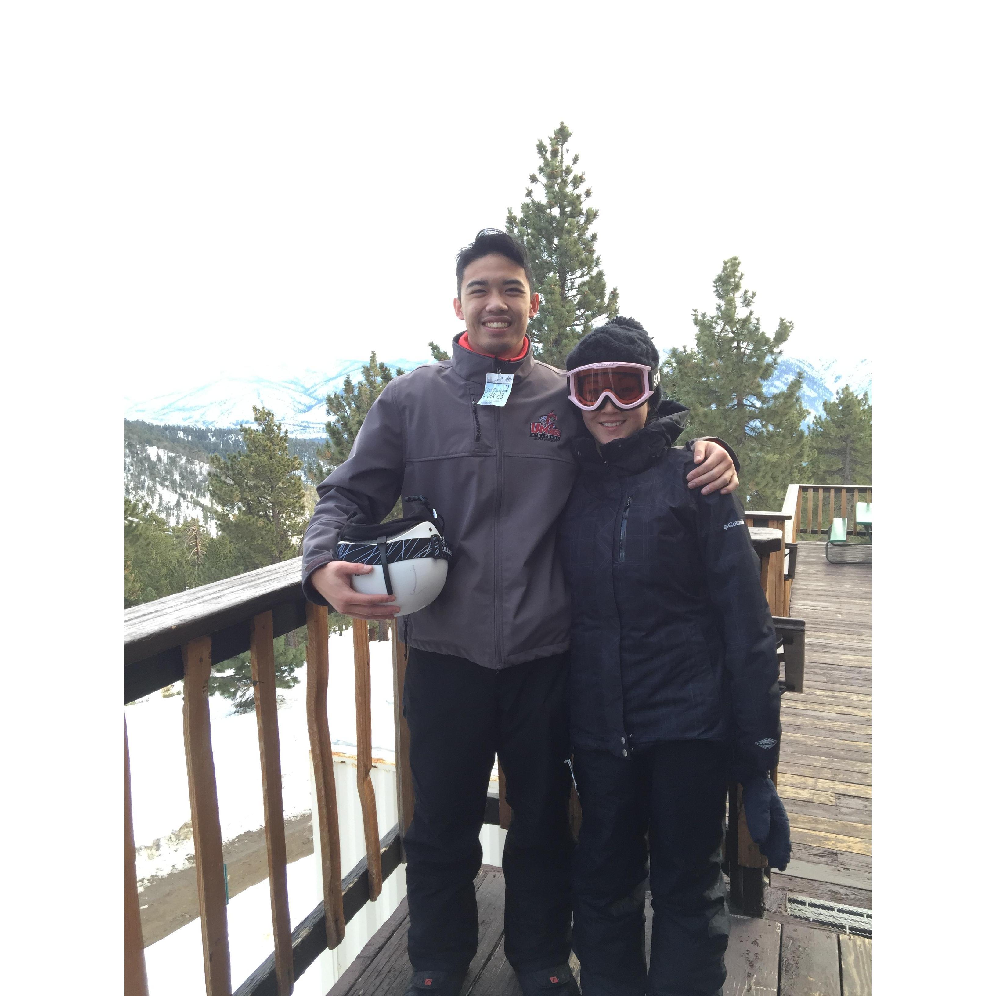 We've had many adventures together... lots of snowboarding trips with Brandon staying on green for Sabrina the whole time