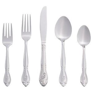 RiverRidge® 46 Pc Personalized Silverware Set - Rose Pattern
