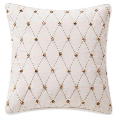 Waterford® Annalise Beaded Square Throw Pillow in Gold