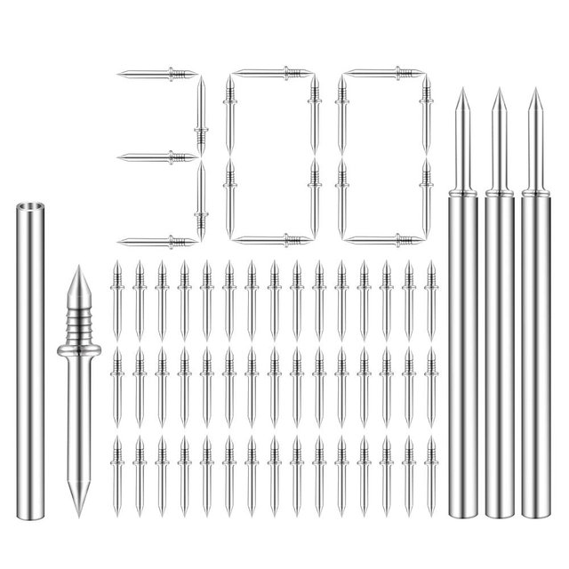 300PCS Krttwwx Double-Head Skirting Thread Seamless Nail, Double-Headed Nails, Invisible Screws & Specific Sleeve Tool, for Seamless Skirting Thread with Solid Wood Baseboard.