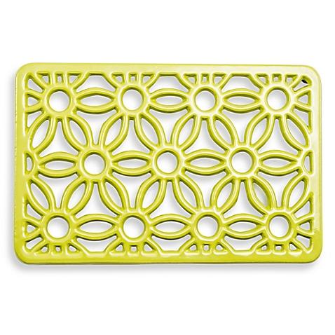 Old Dutch International Flora Rectangular Trivet in Oasis Green