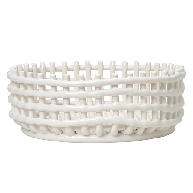 Ceramic centerpiece, off white