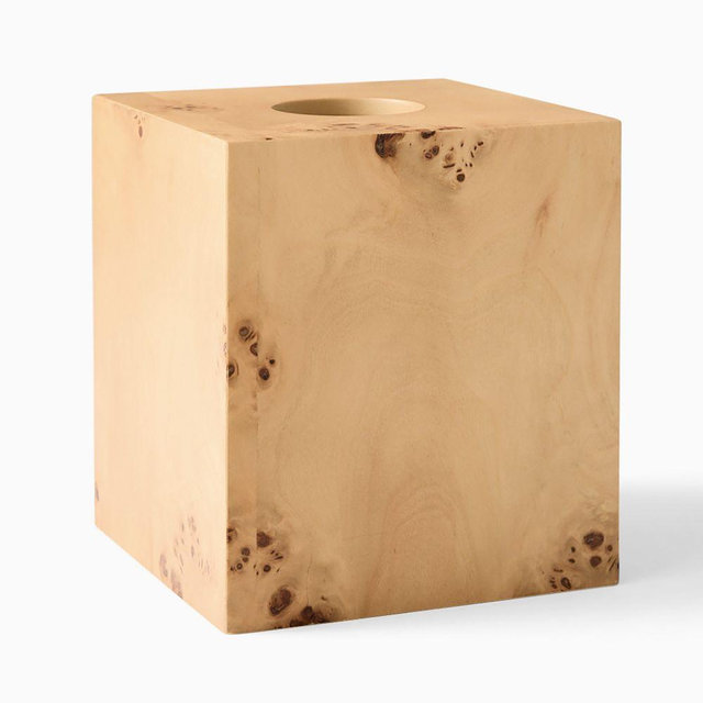 Burl Bath Accessories, Tissue Box, Burl