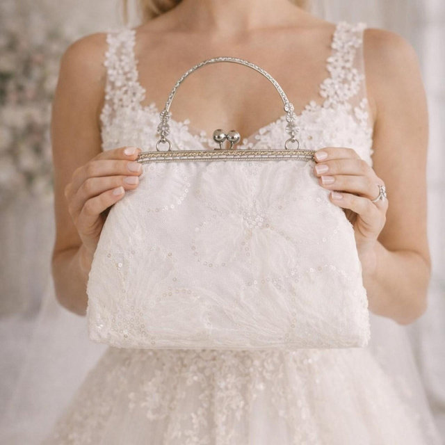 Handmade Wedding Purse from Repurposed Wedding Dress | Personalized Embroidered Bridal Purse made of Mom's Gown | Sentimental Bride Gift