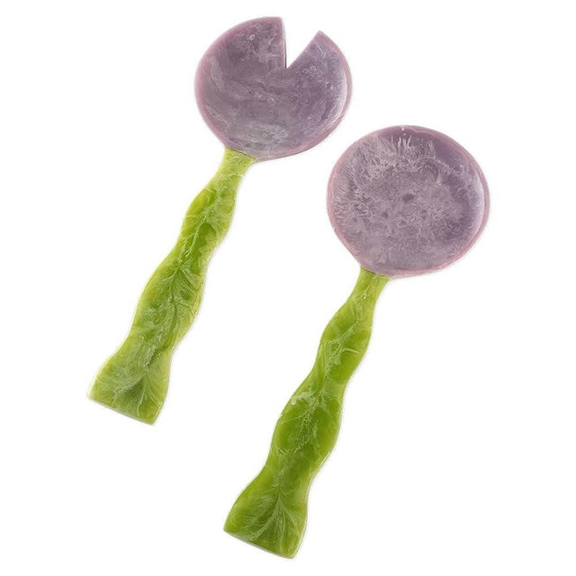 Folkulture Salad Servers or Salad Tongs, Set of 2 Serving Spoons in Kitchen Essentials or Kitchen Utensils Set, 12" Resin Salad Tongs for Serving, Salad Hands, Serving Utensils or Serving Tongs