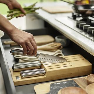 Elevate Steel 5-Piece Knife Set with In-drawer Bamboo Storage Tray