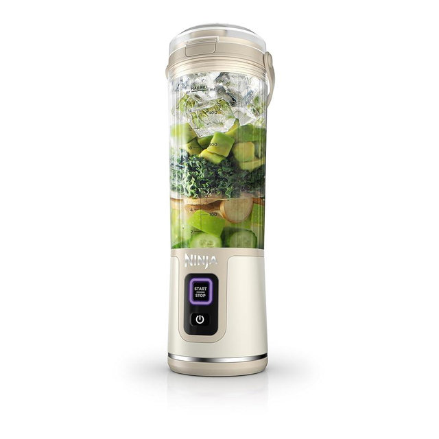 Ninja Blast Portable Blender, Cordless, 18oz. Vessel, Personal Blender for Shakes & Smoothies, BPA Free, Leakproof Lid & Sip Spout, USB-C Rechargeable, Dishwasher Safe Parts, Cream Sand, BC151CS